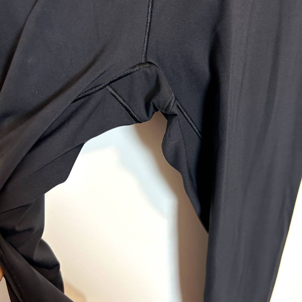 Adidas Womens Athletic Leggings Size Large Black Solid Casual Lounge Stretchy - Picture 5 of 14